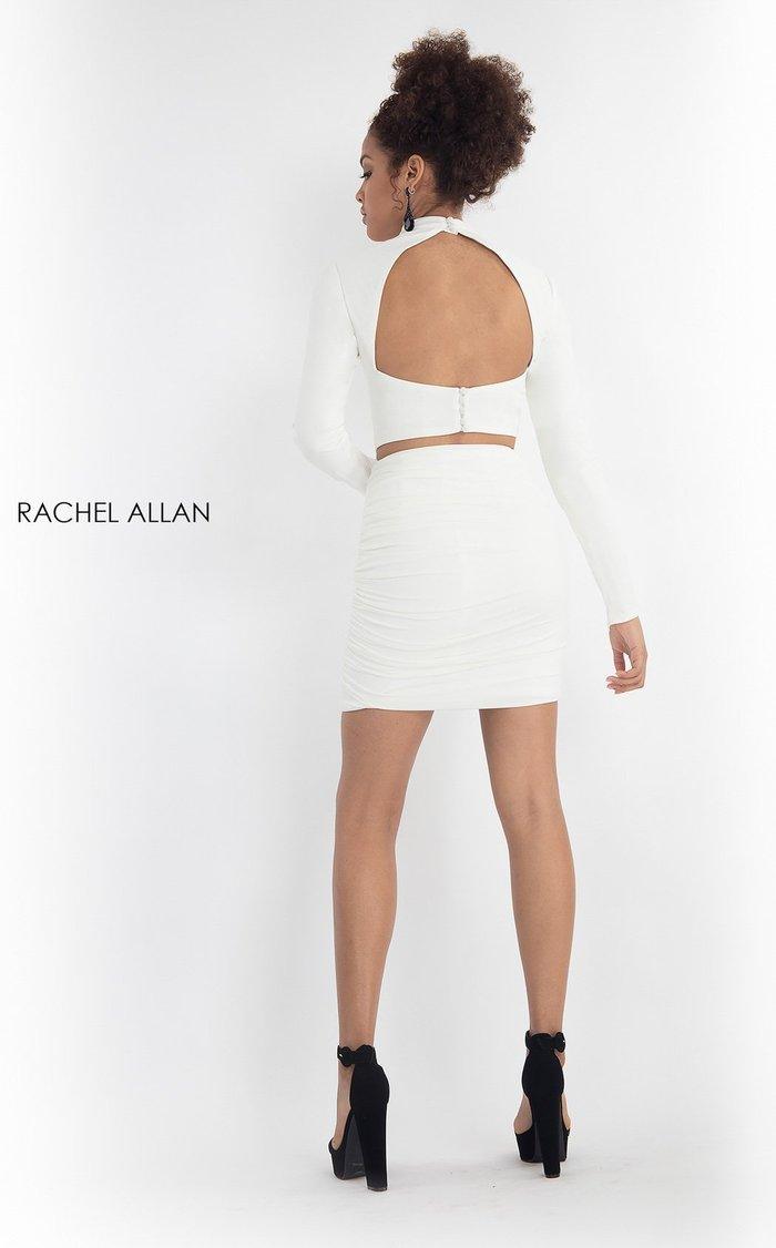 Rachel Allan Short Formal Long Sleeve Dress L1200 - The Dress Outlet