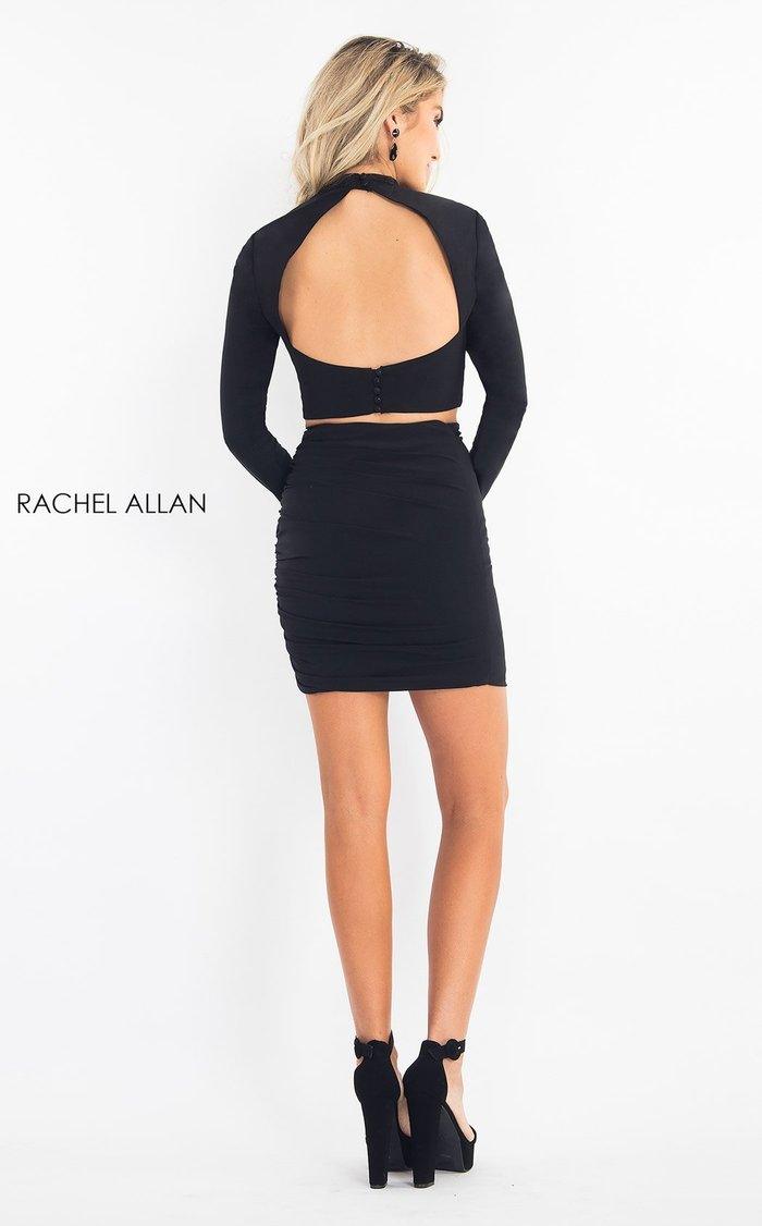 Rachel Allan Short Formal Long Sleeve Dress L1200 - The Dress Outlet