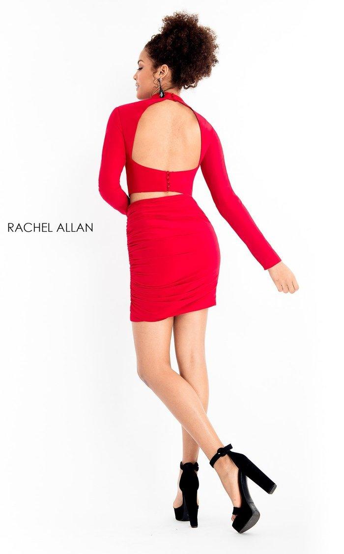 Rachel Allan Short Formal Long Sleeve Dress L1200 - The Dress Outlet