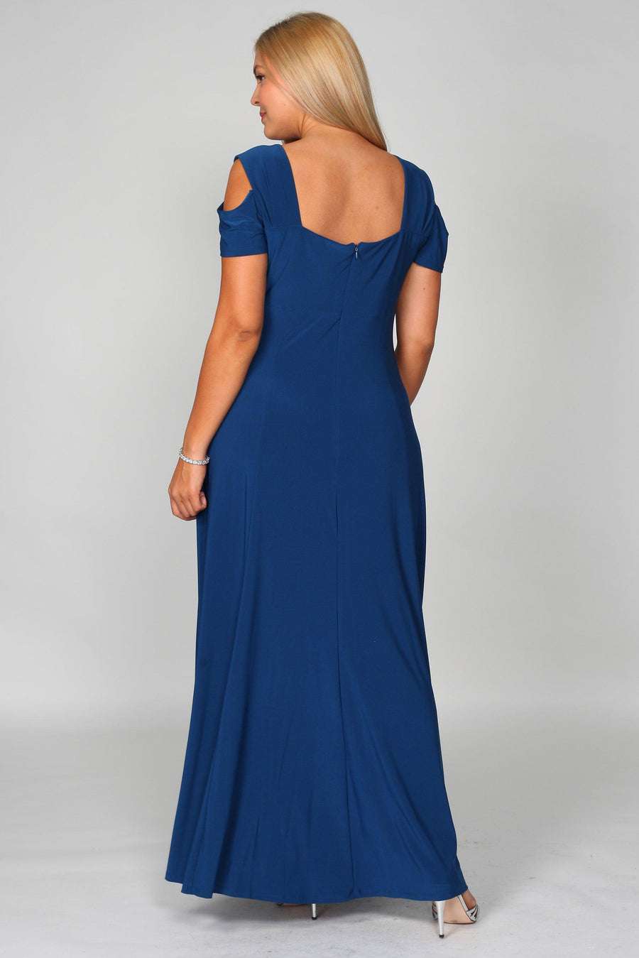R&M Richards Long Plus Size Formal Stretchy Evening Dress - The Dress Outlet R&M Richards