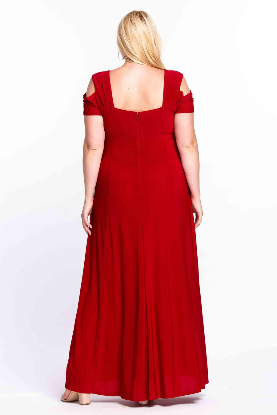R&M Richards Long Plus Size Formal Stretchy Evening Dress - The Dress Outlet R&M Richards