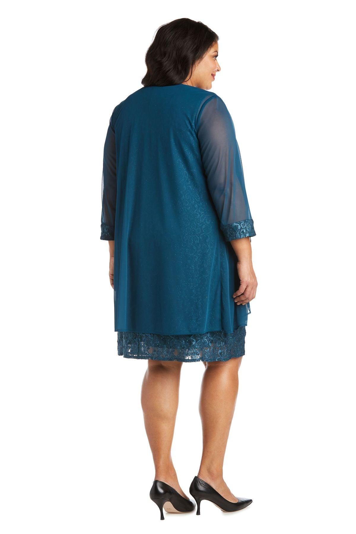 Short Lace Mother of the Bride Dress Peacock