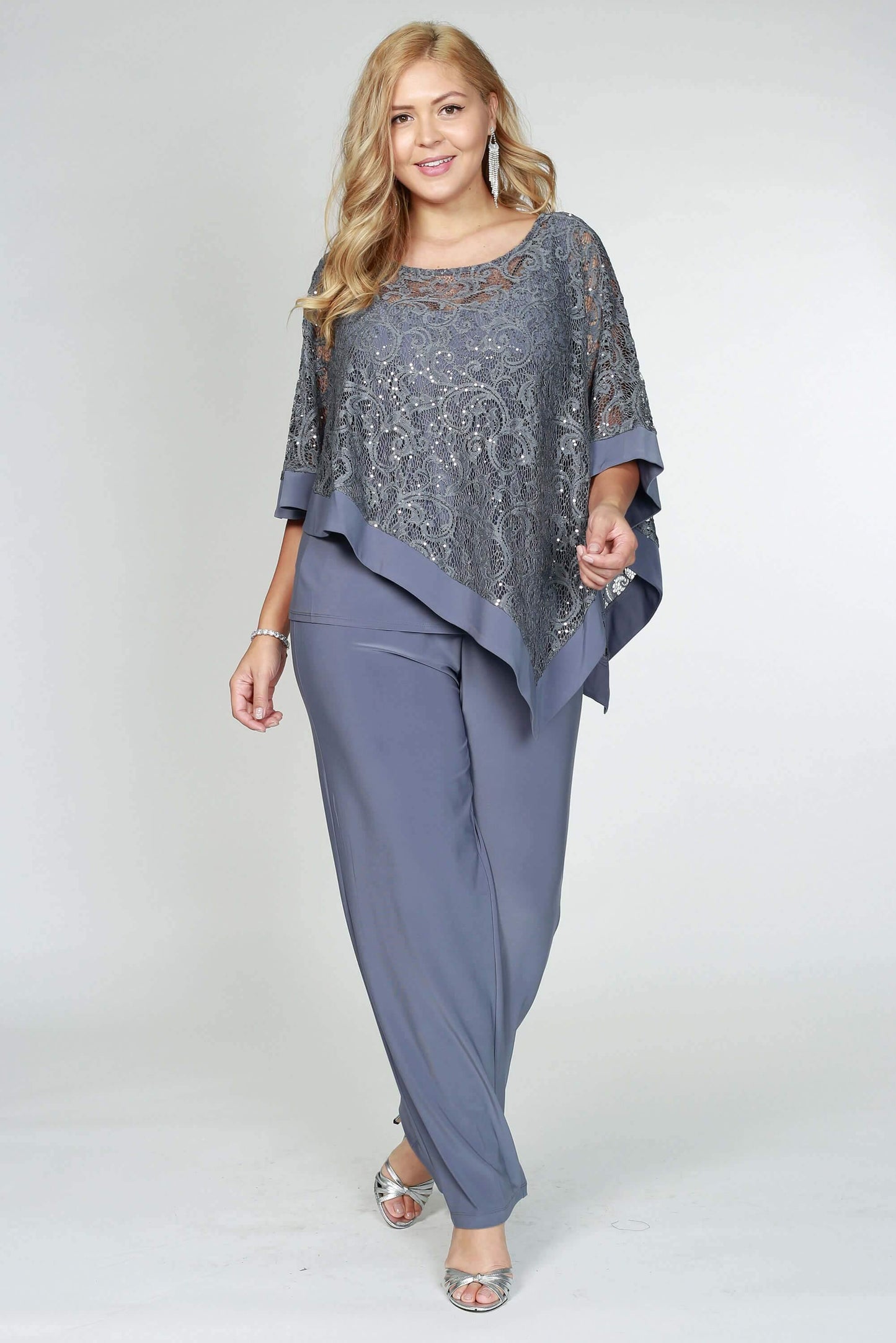 R&M Richards Plus Size Formal Cape Pant Suits - The Dress Outlet R&M Richards