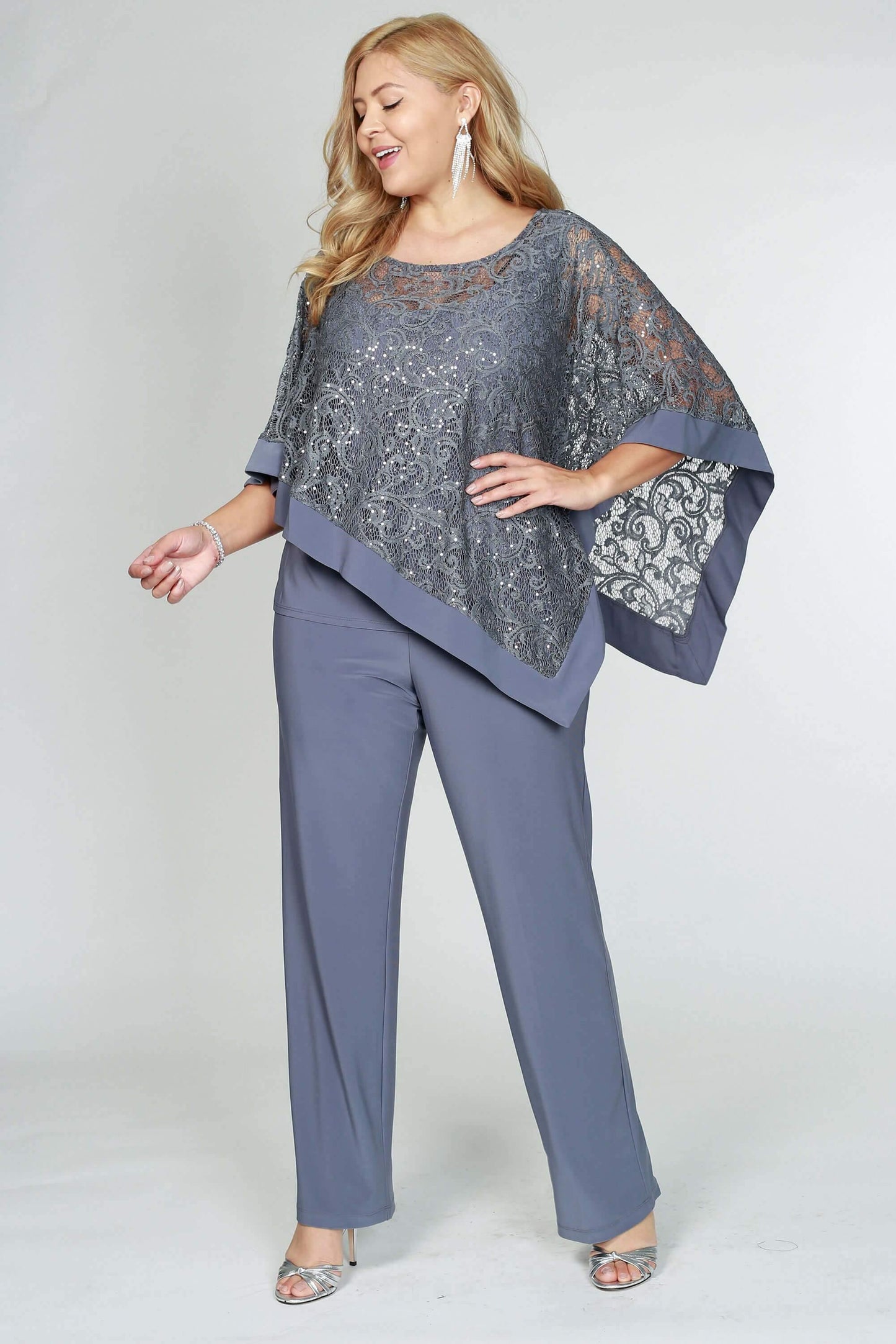 R&M Richards Plus Size Formal Cape Pant Suits - The Dress Outlet R&M Richards