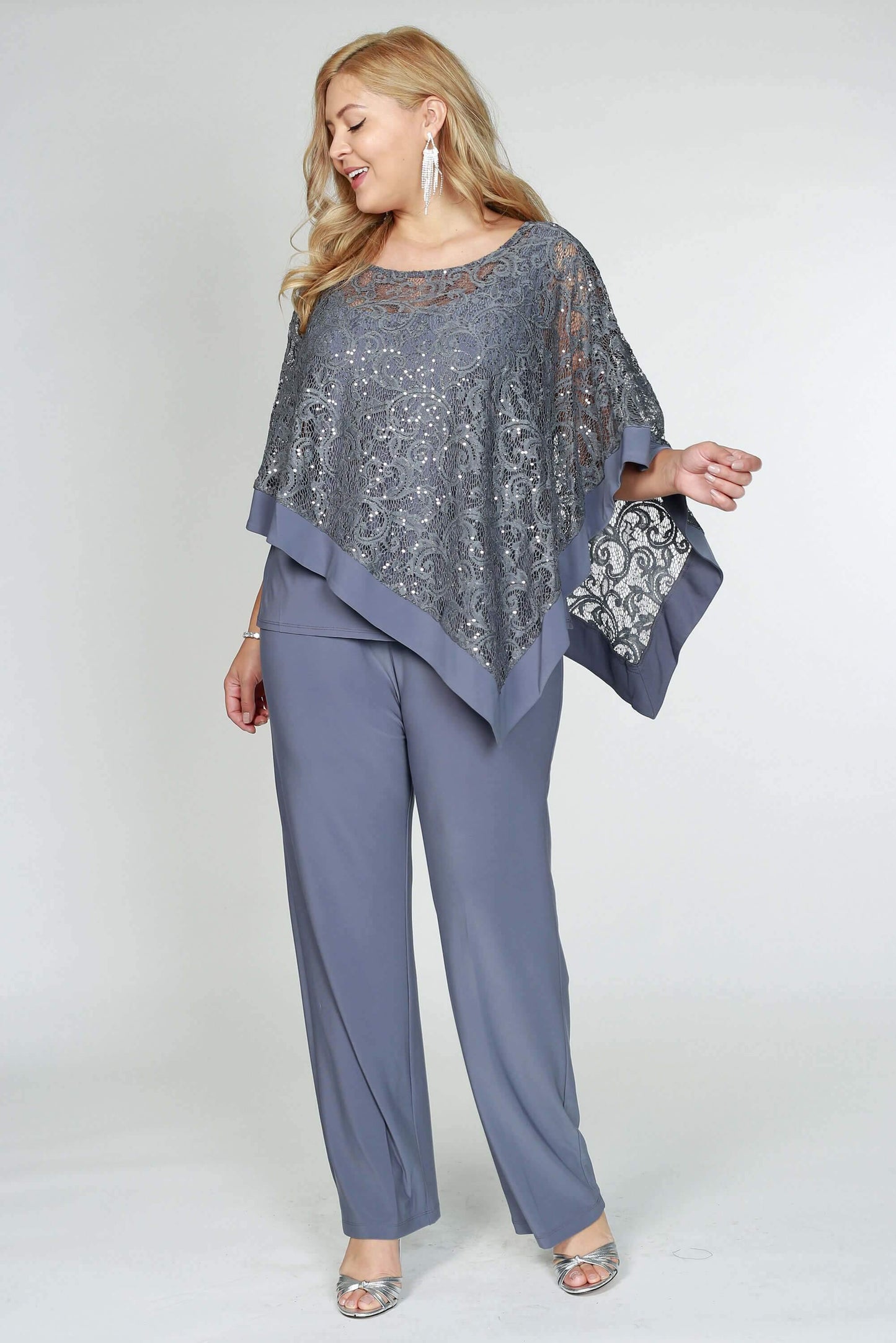 R&M Richards Plus Size Formal Cape Pant Suits - The Dress Outlet R&M Richards