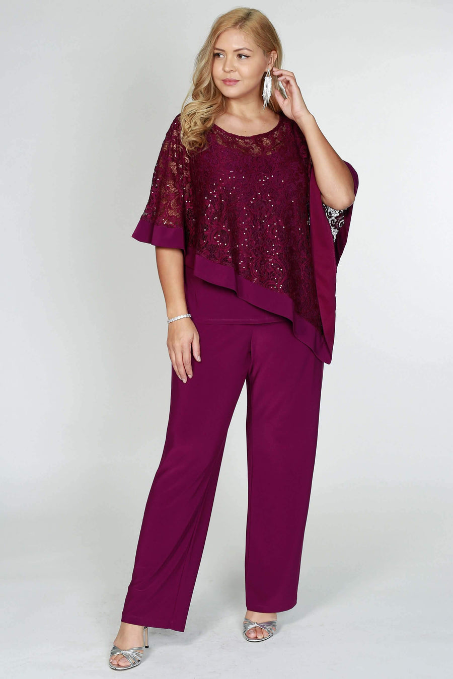 R&M Richards Plus Size Formal Cape Pant Suits - The Dress Outlet R&M Richards