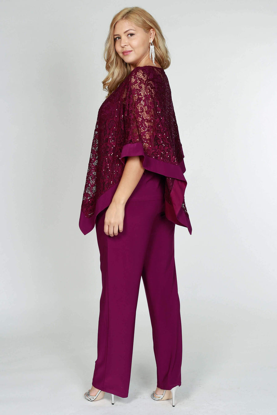 R&M Richards Plus Size Formal Cape Pant Suits - The Dress Outlet R&M Richards