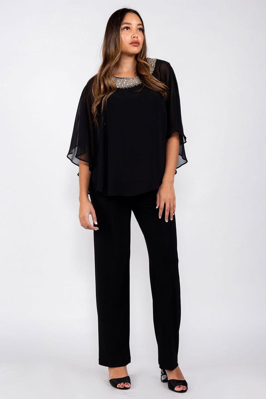 R&M Richards Mother of the Bride Cape Formal Pantsuit - The Dress Outlet R&M Richards