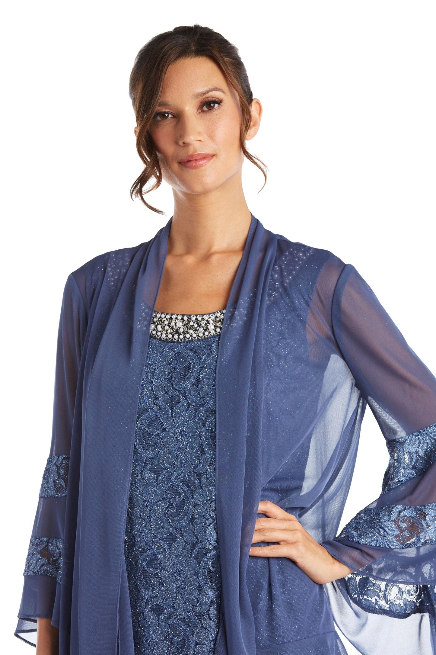 R&M Richards Chiffon Jacket Formal Dress 2421 - The Dress Outlet