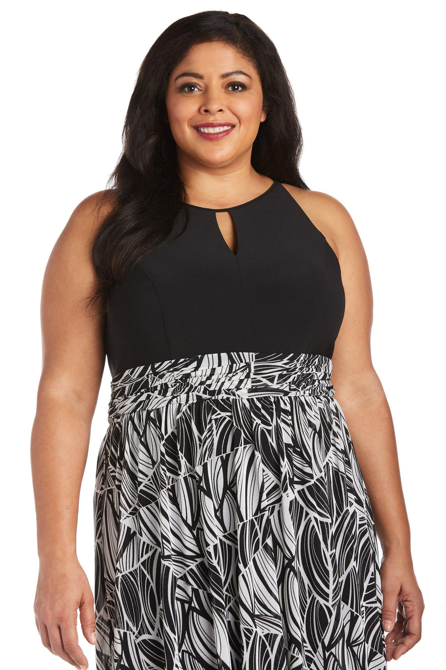 R&M Richards High Low Plus Size Floral Dress 7215W - The Dress Outlet