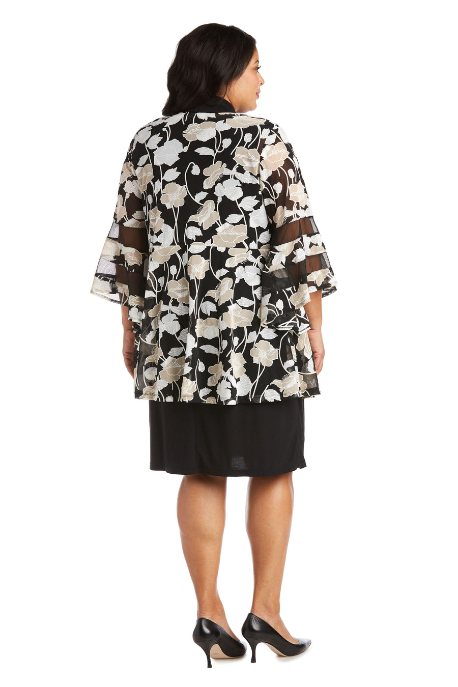R&M Richards Short Plus Size Print Jacket Dress 7509W - The Dress Outlet