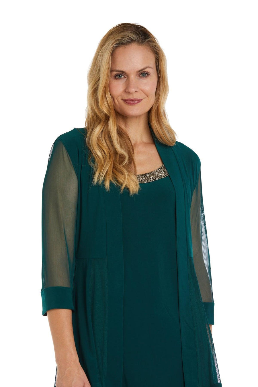 R&M Richards Short Mother of the Bride Formal Dress Pine