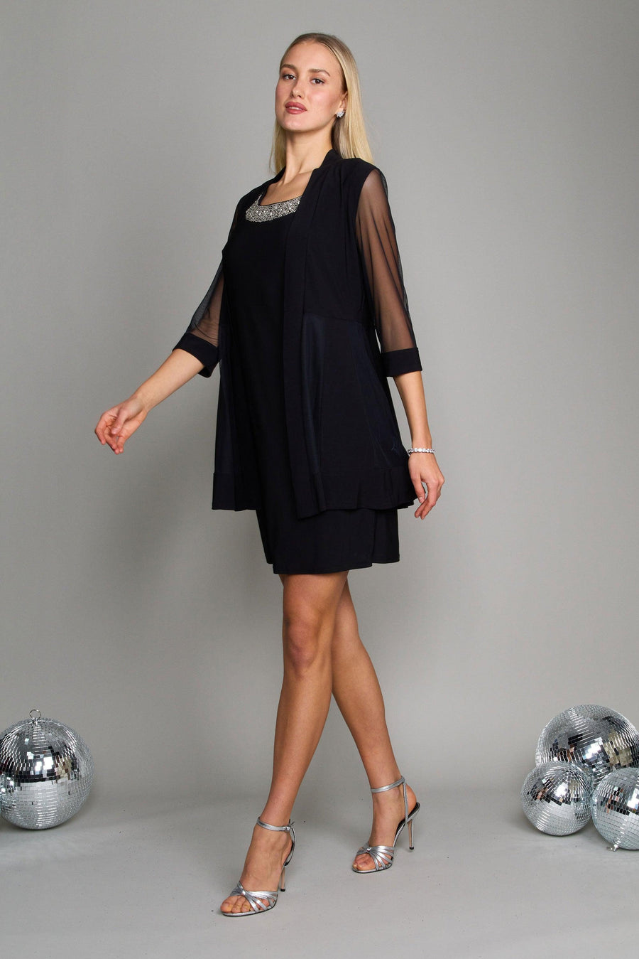 R&M Richards 8442 Short Mother Of The Bride Formal Dress Black