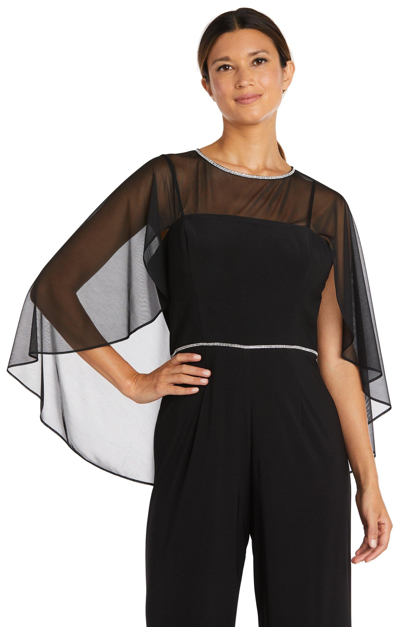 R&M Richards Formal Capelet Jumpsuit 2504P - The Dress Outlet