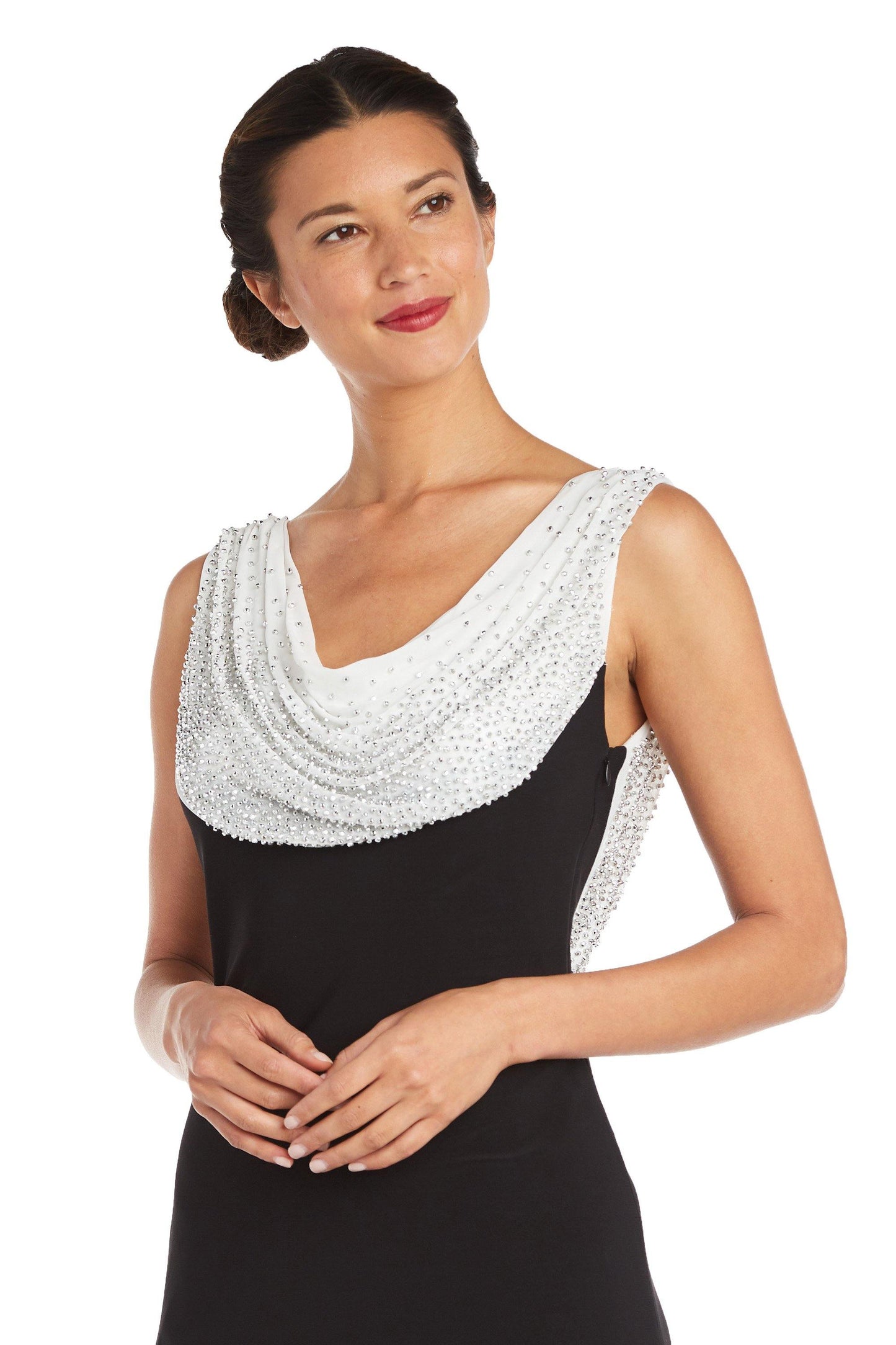 R&M Richards Long Formal Beaded Petite Dress 9773P - The Dress Outlet