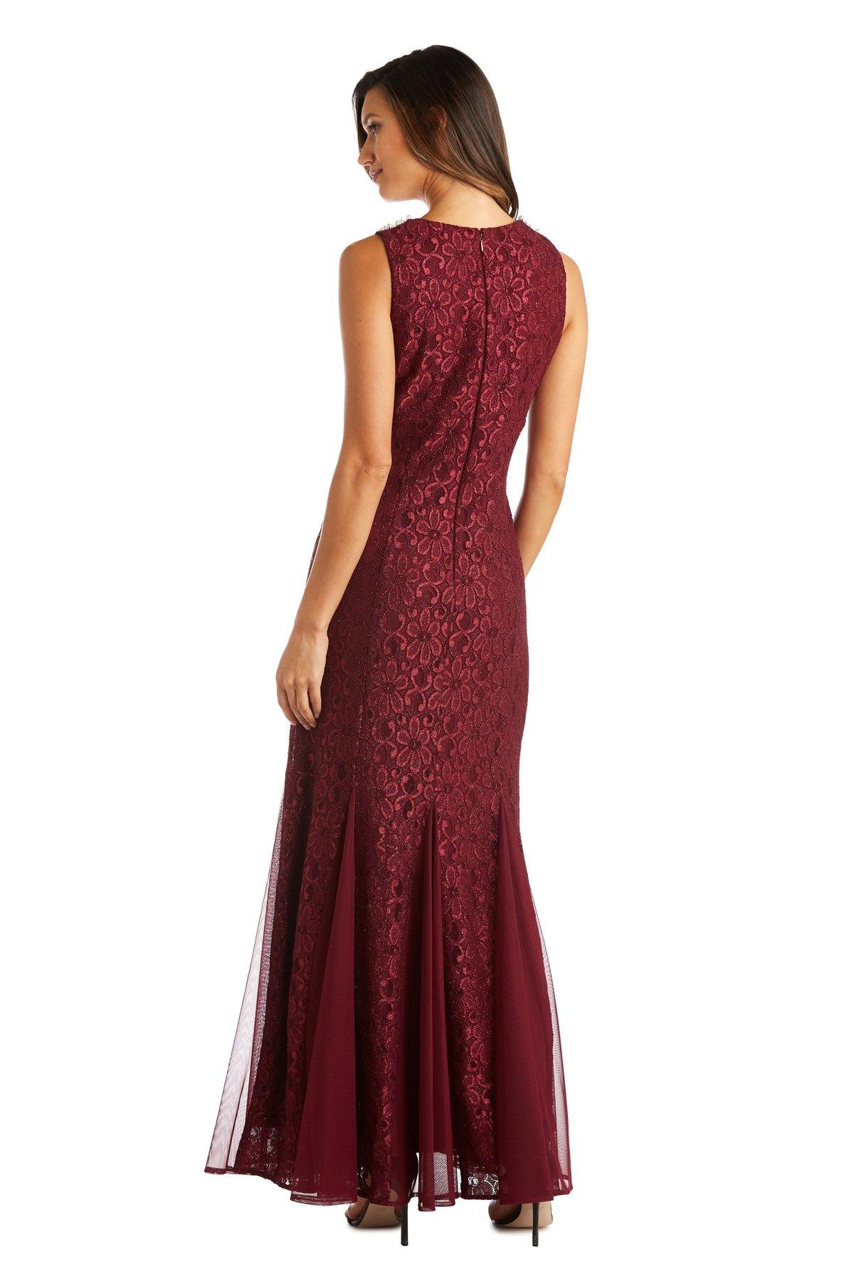 R&M Richards Long Formal Halter Petite Dress 8903P - The Dress Outlet
