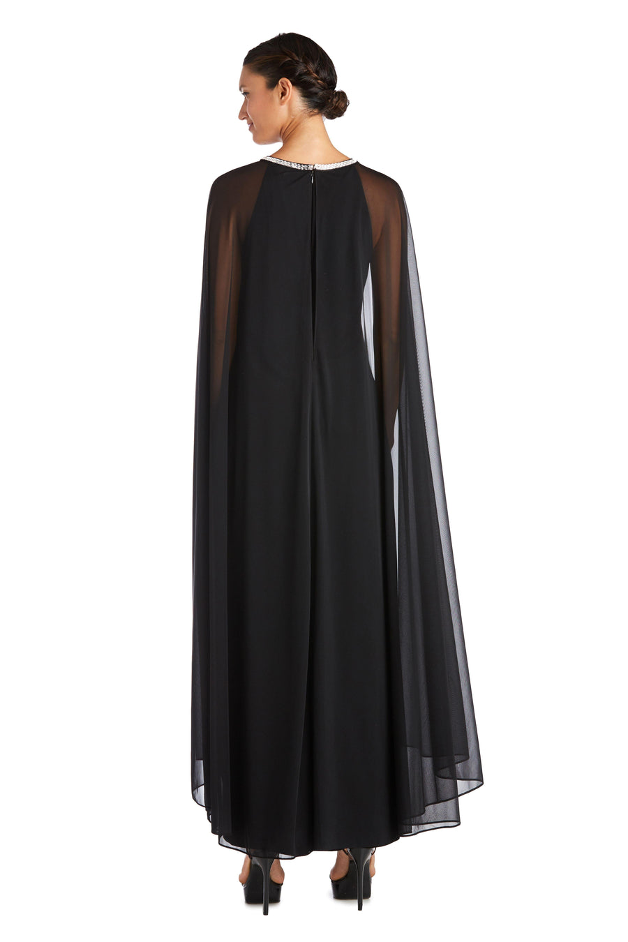 R&M Richards Long Formal Petite Beaded Dress 2487P - The Dress Outlet