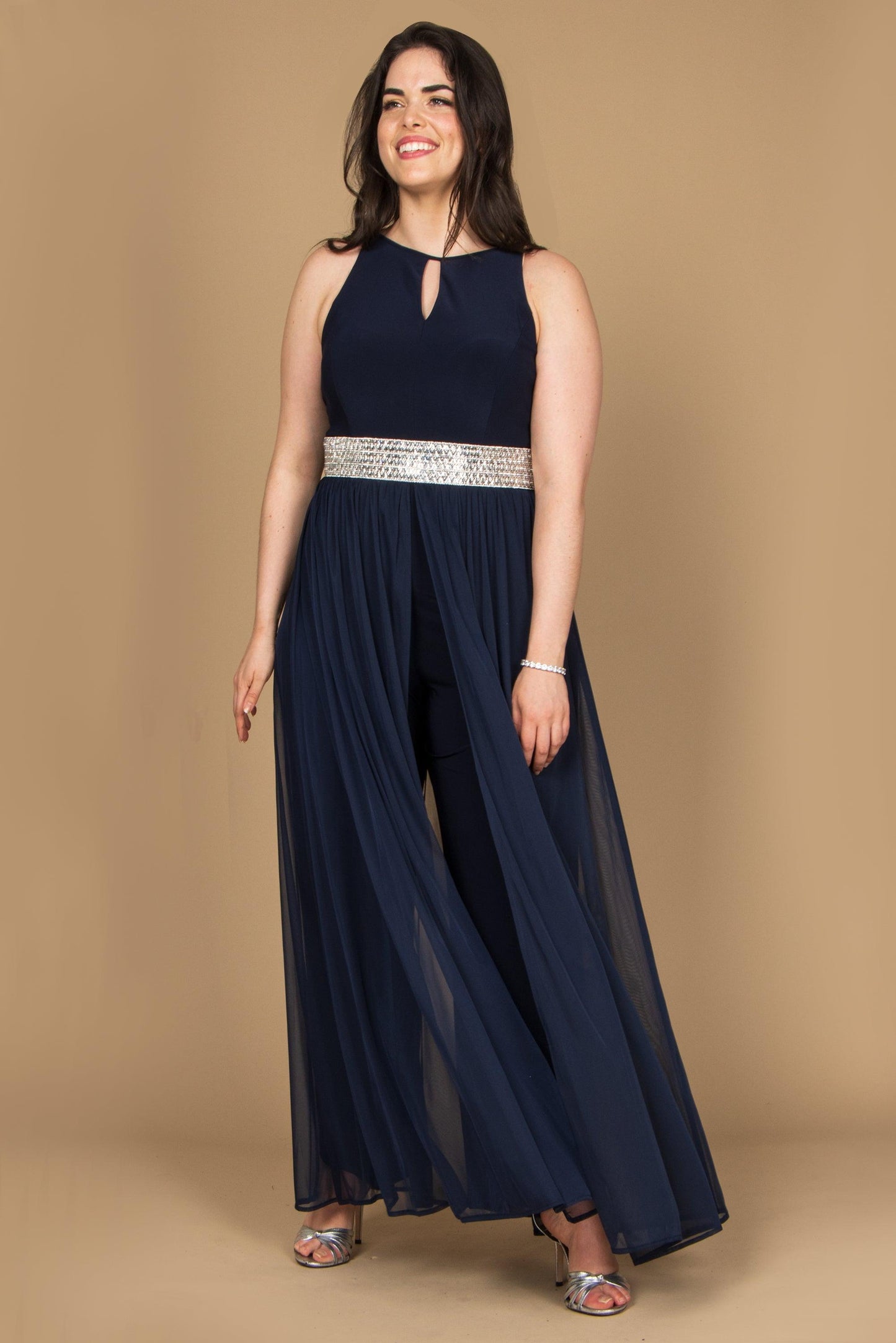 R&M Richards Long Formal Petite Jumpsuit 5375P - The Dress Outlet