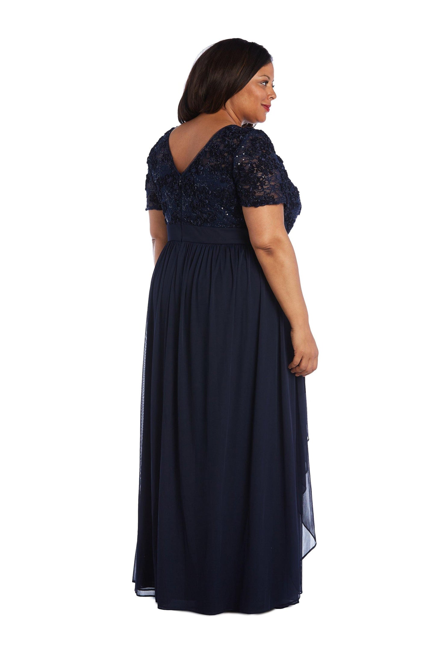 R&M Richards Long Formal Plus Size Navy Dress Sale - The Dress Outlet