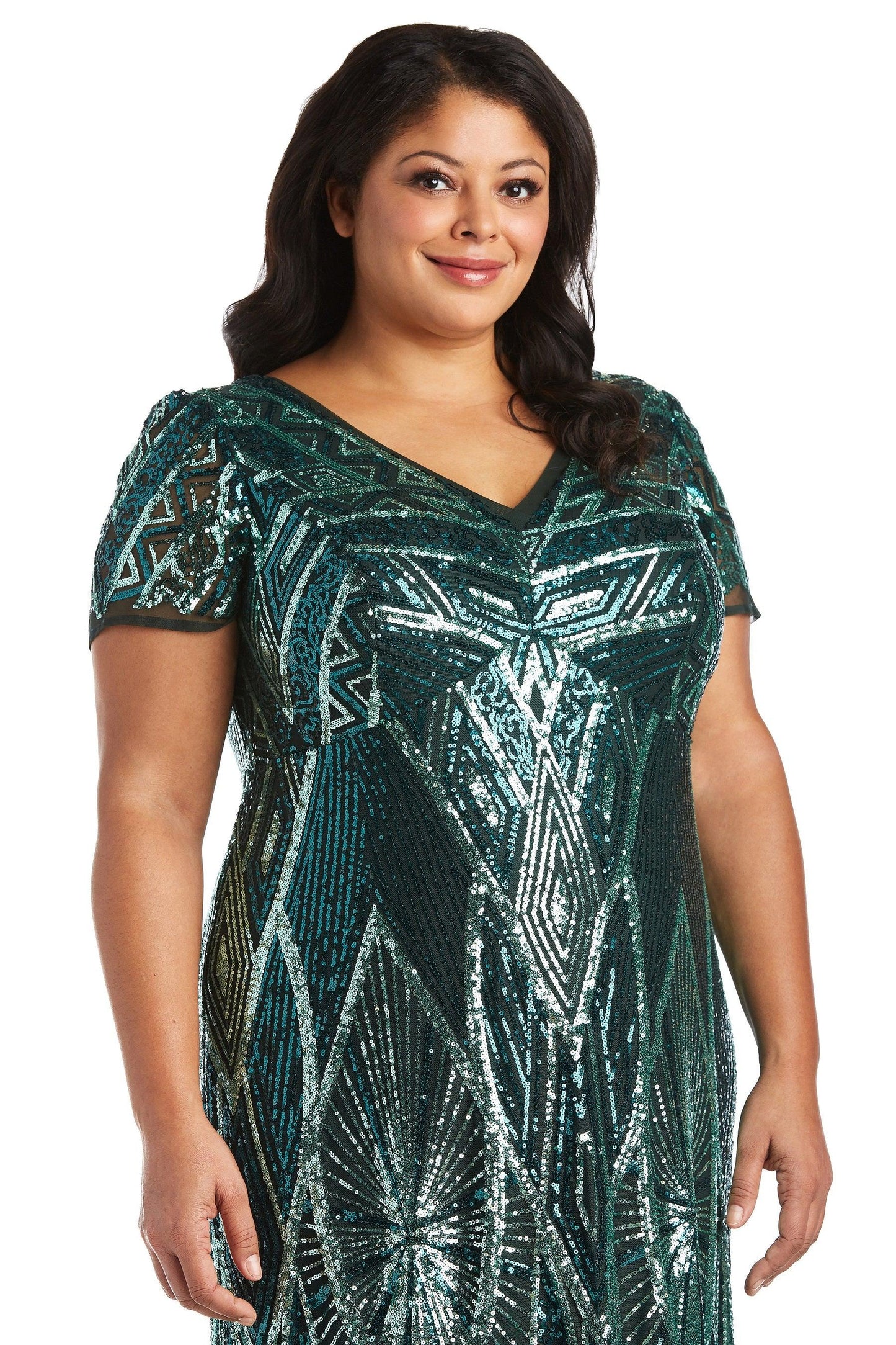 R&M Richards Long Plus Size Formal Dress 7515W - The Dress Outlet