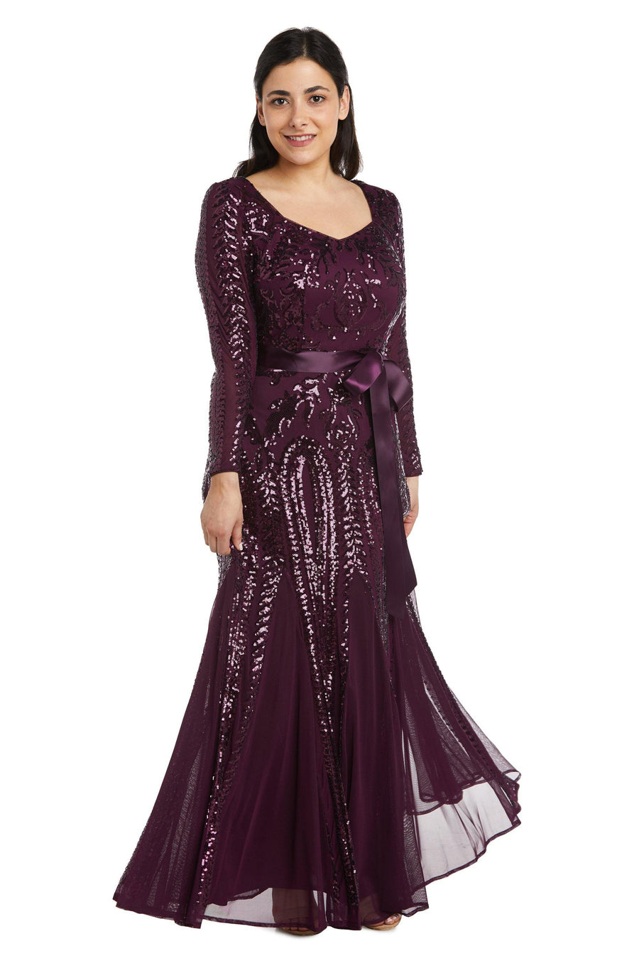 Mother of the Bride Dresses Long Sleeve Formal Petite Dress Burgundy