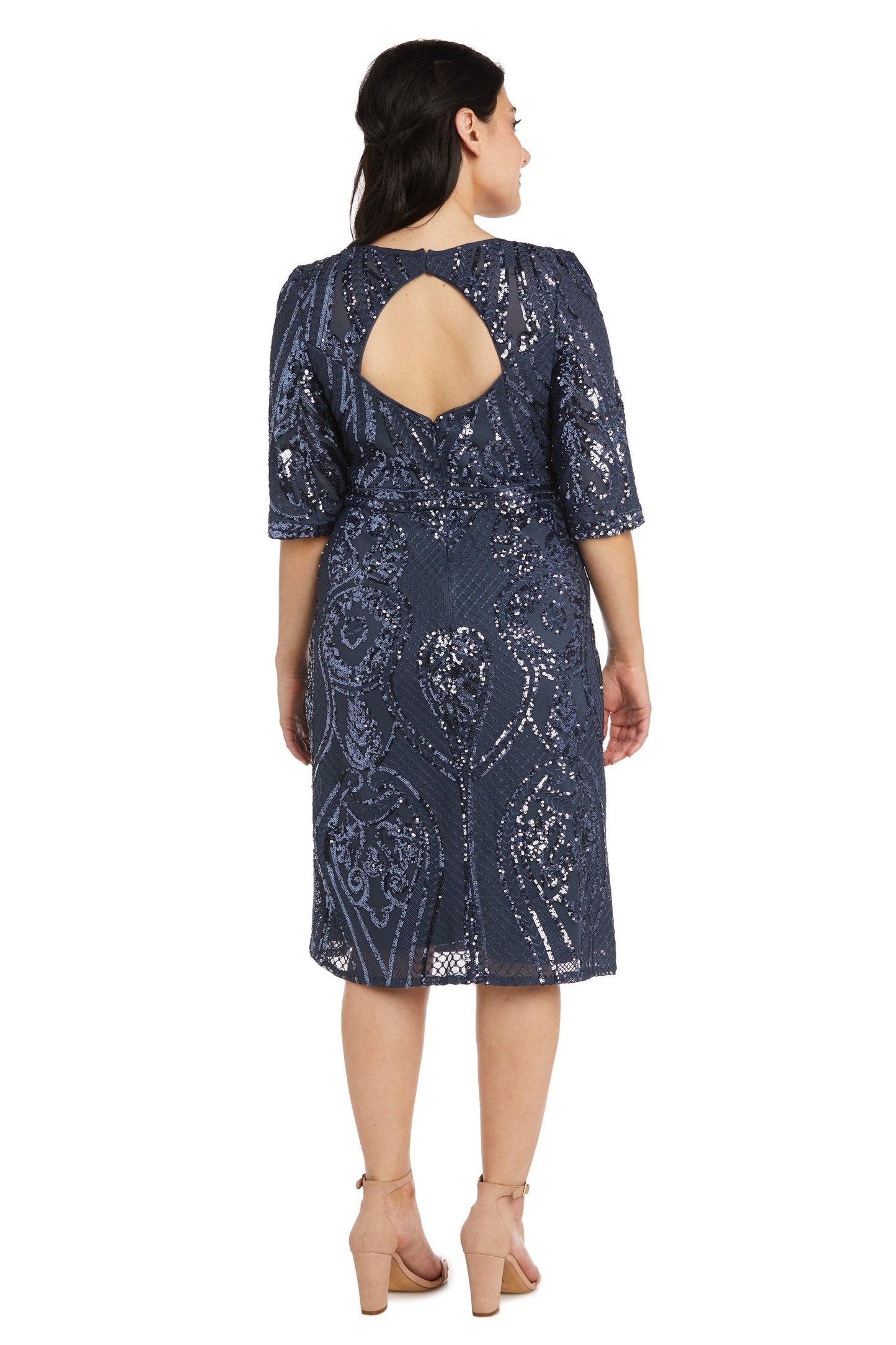 R&M Richards Petite 3/4 Sleeve Short Dress 7434P - The Dress Outlet