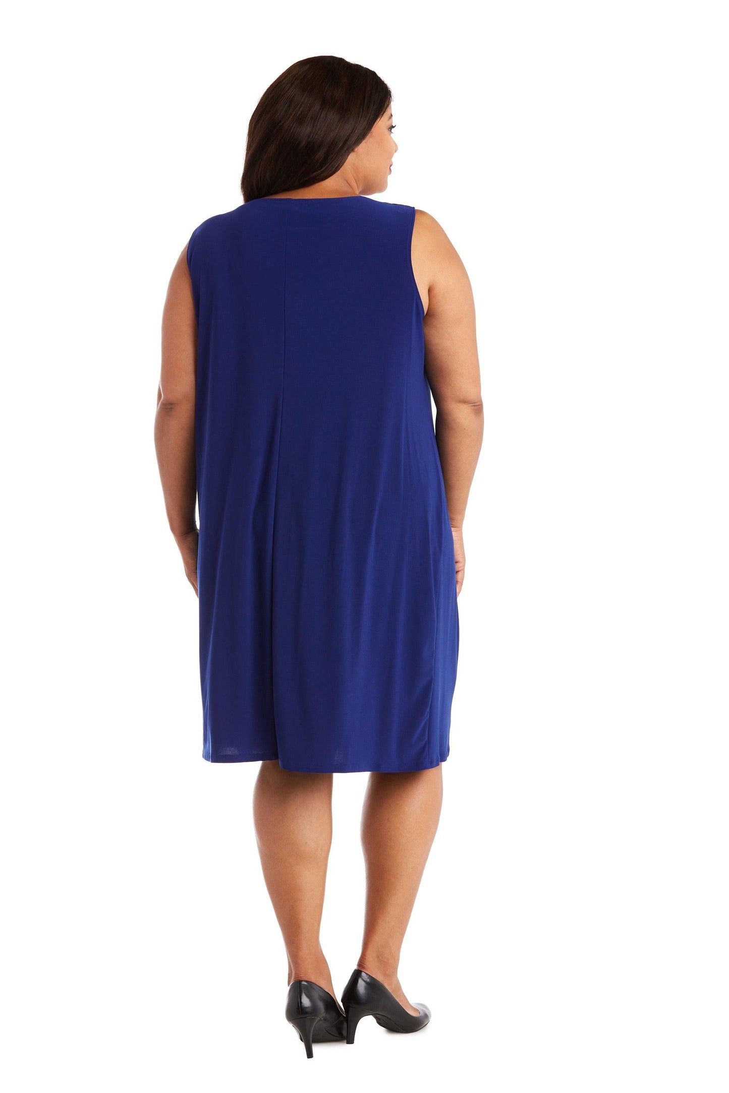 R&M Richards Plus Size Short Jacket Dress Royal