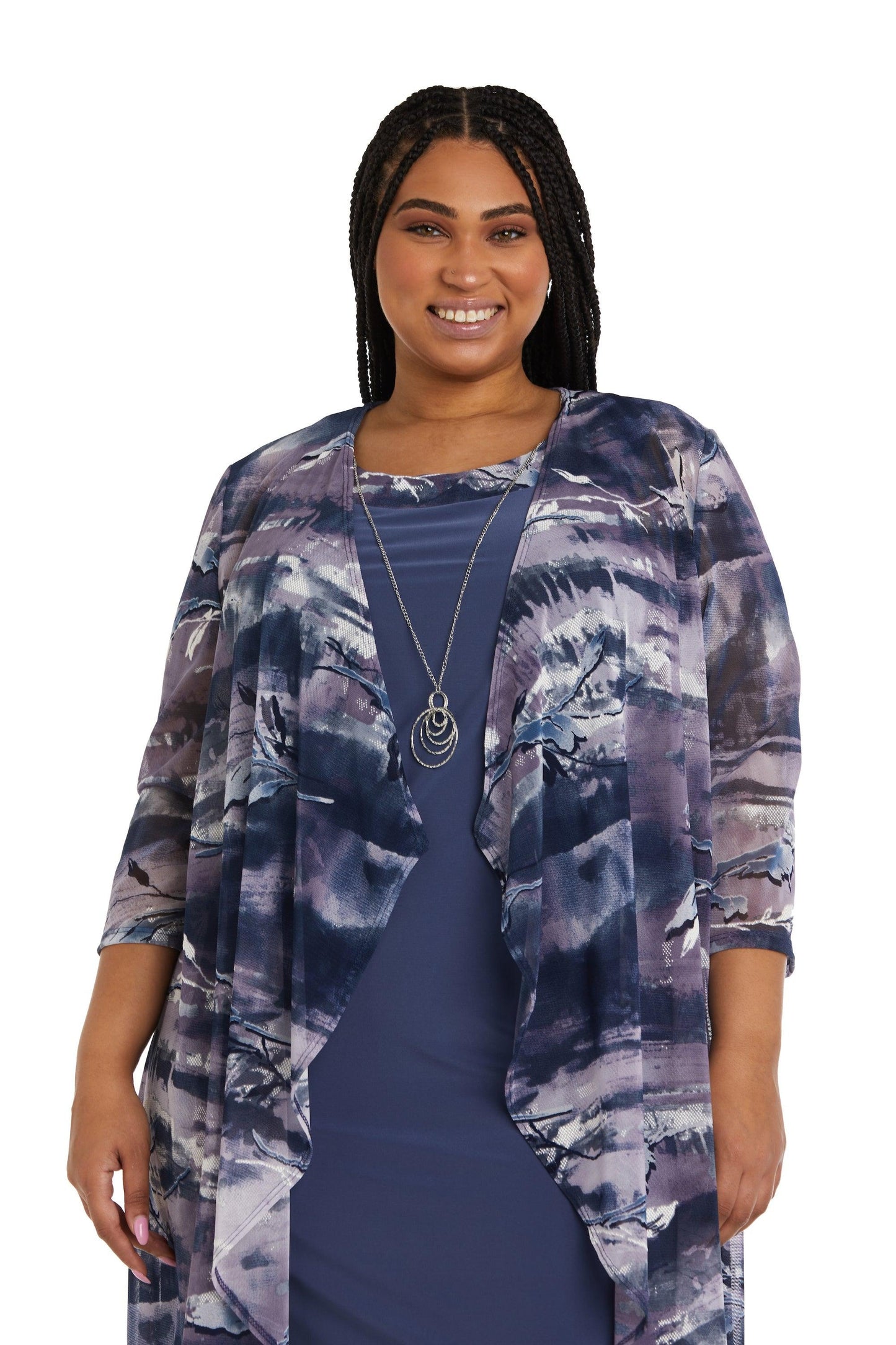 R&M Richards Plus Size Short Mesh Jacket Dress 9197W - The Dress Outlet