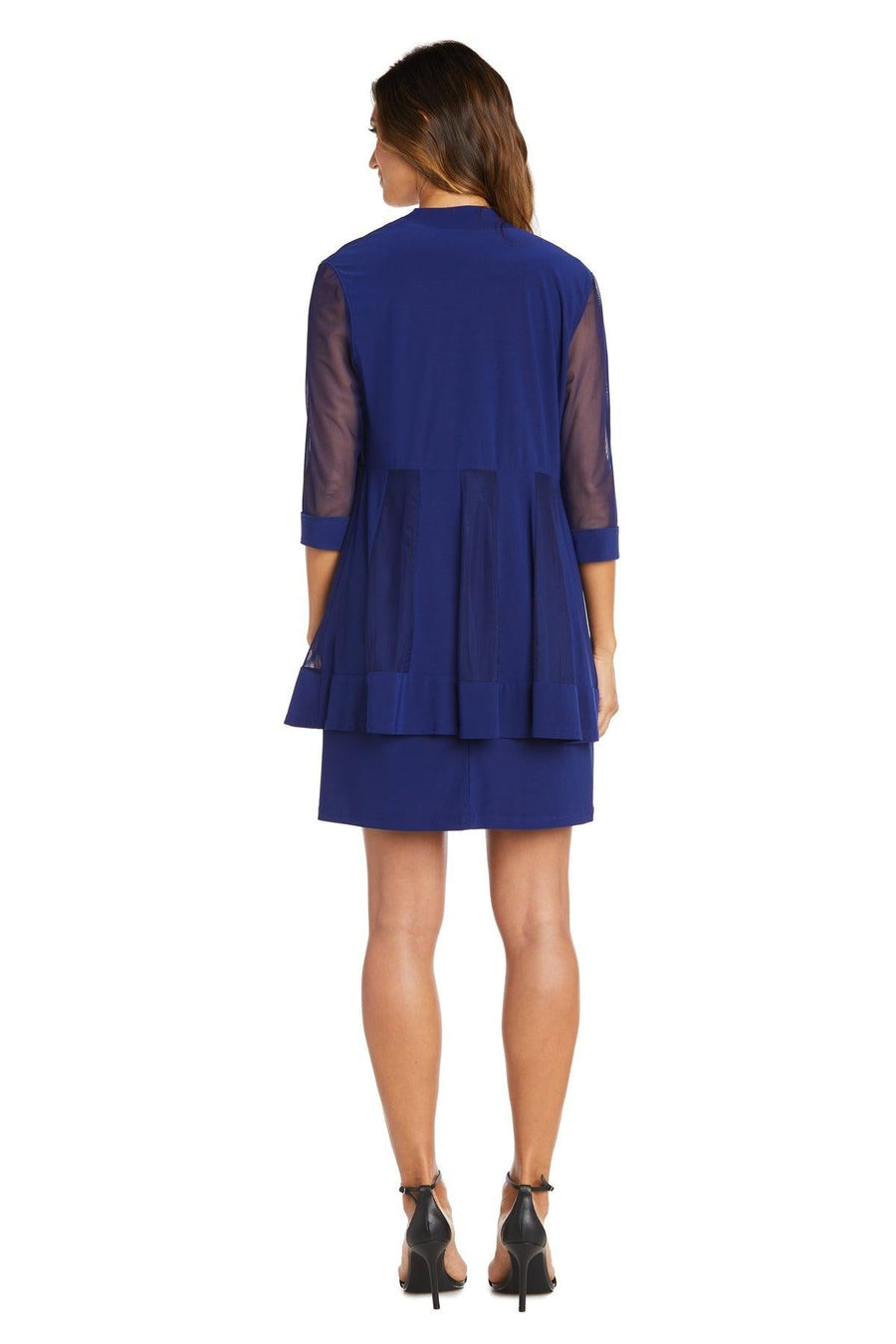 Mother of the Bride Dresses Short Beaded Petite Jacket Dress Royal Blue