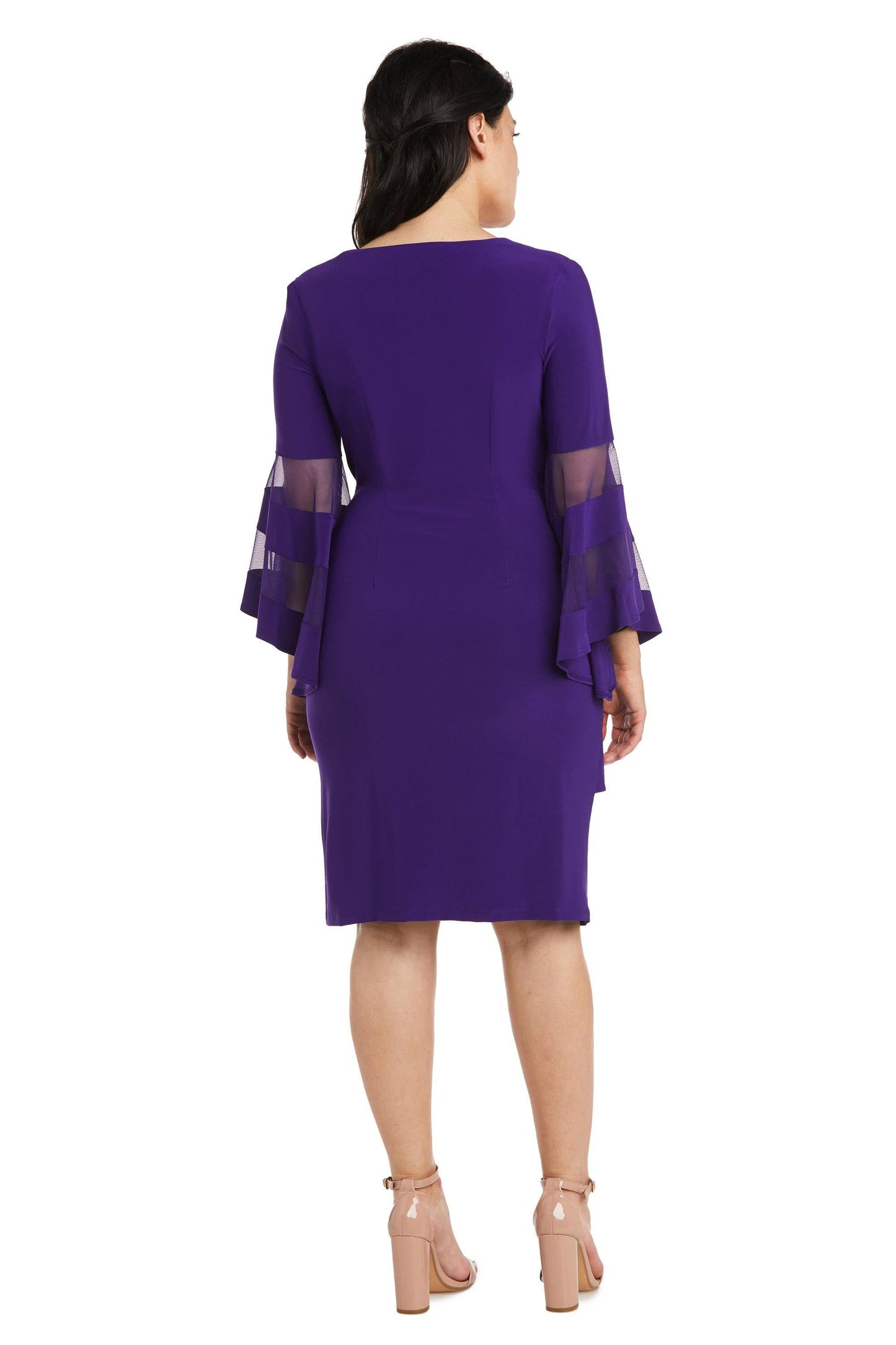 R&M Richards Short Bell Sleeve Petite Dress 3561P - The Dress Outlet