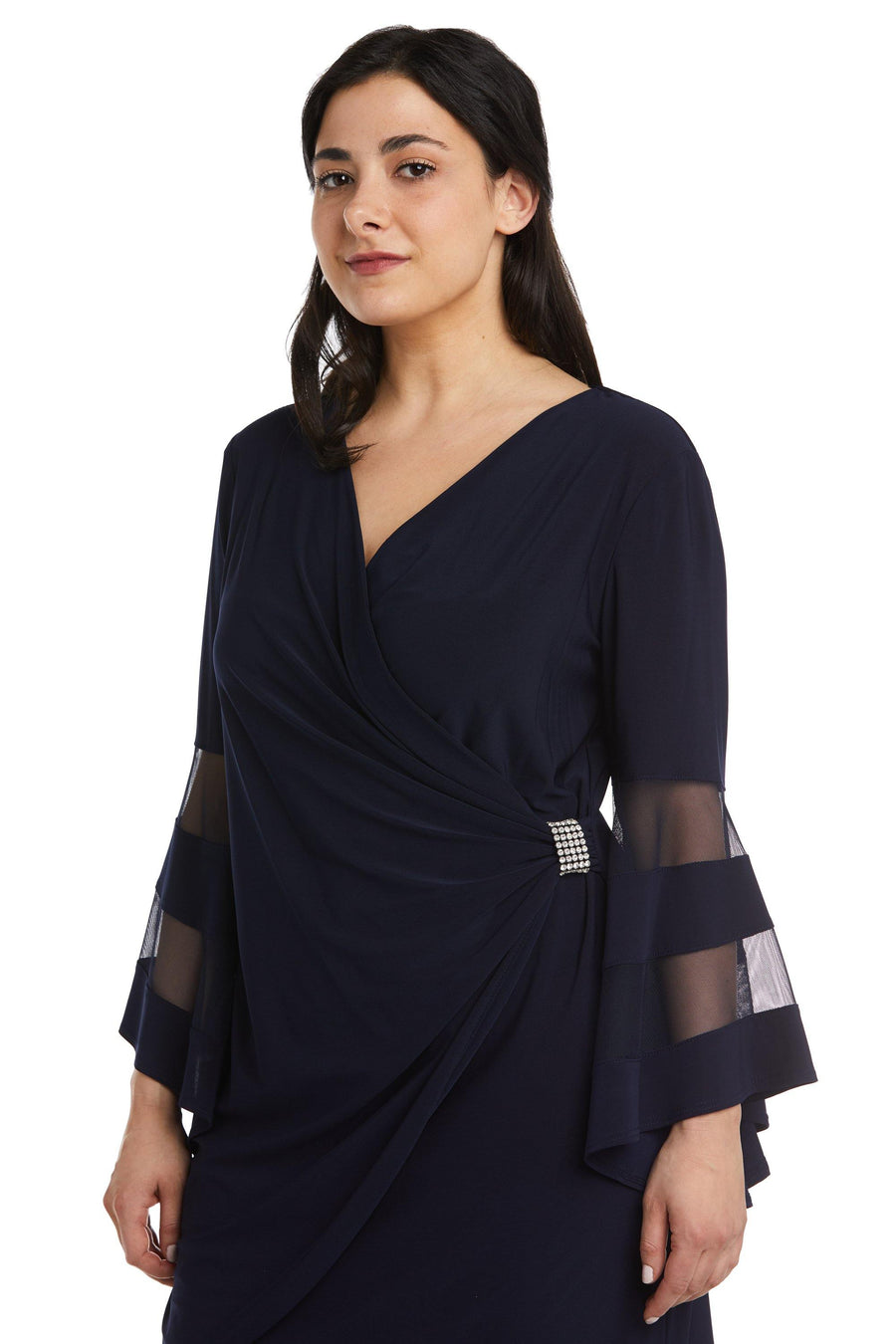 R&M Richards Short Bell Sleeve Petite Dress 3561P - The Dress Outlet