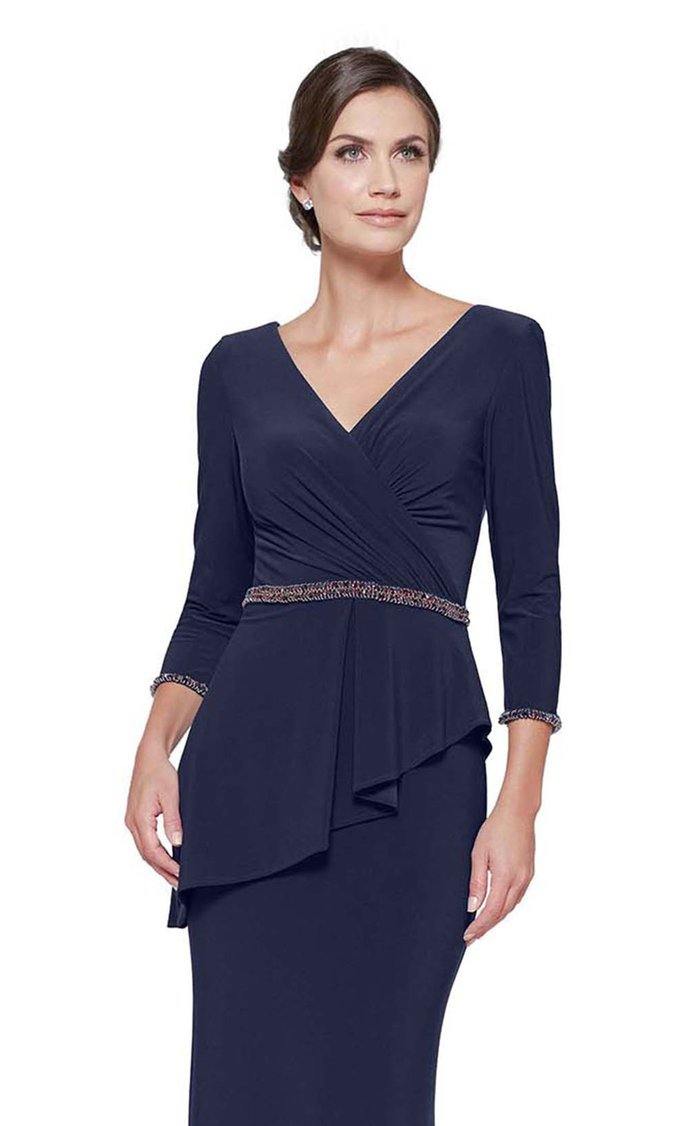 Rina Di Montella Formal Long Sleeve Dress - The Dress Outlet