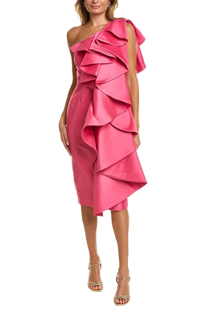 Cocktail Dresses Short Ruffle Cocktail Dress Fuchsia