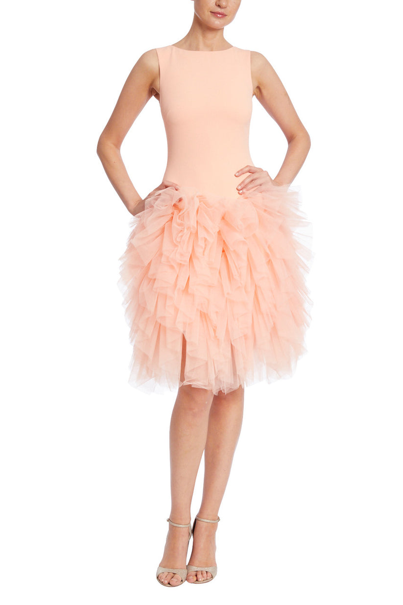 Cocktail Dresses Short Ruffle Cocktail  Dress Coral