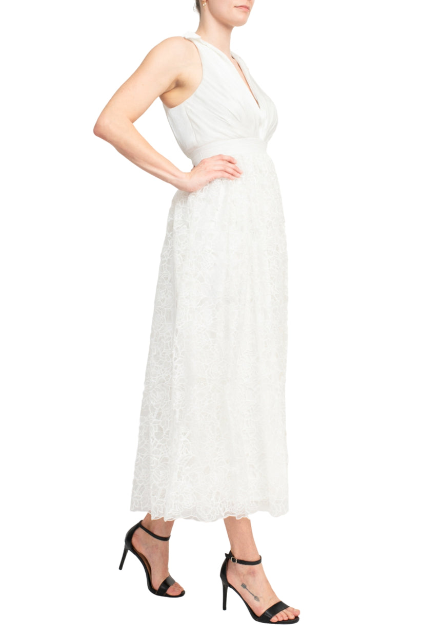 Formal Dresses Long Formal A Line Lace Midi Dress White