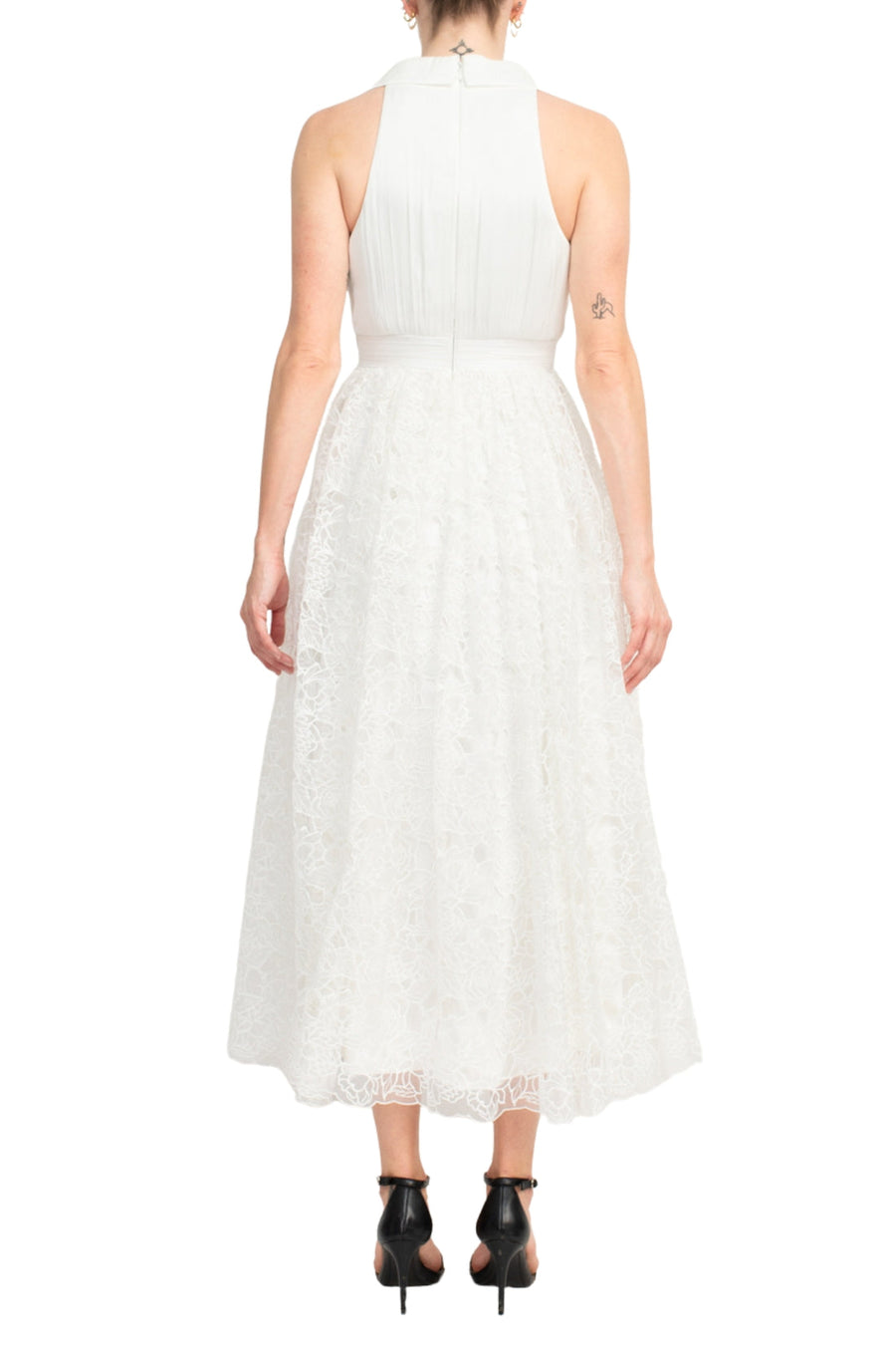 Formal Dresses Long Formal A Line Lace Midi Dress White
