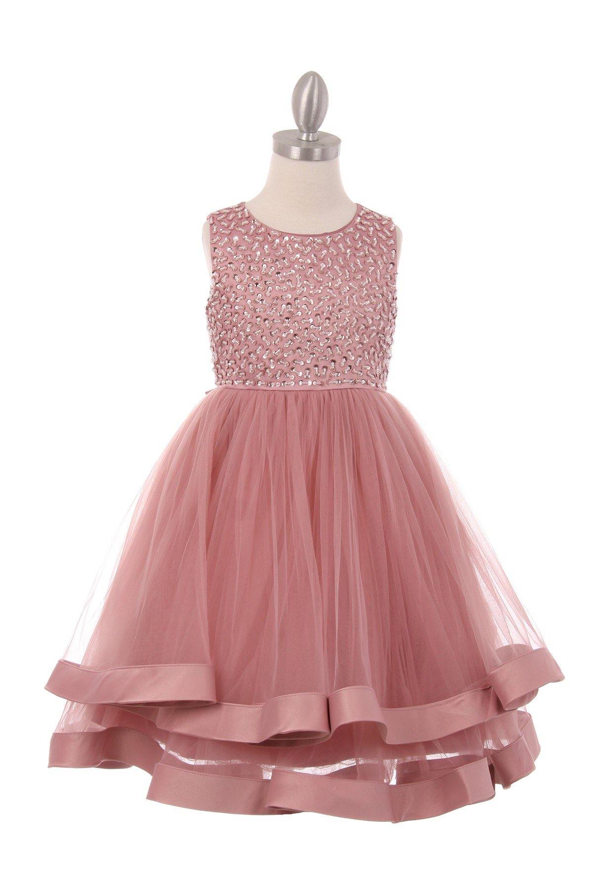 Sequin and Tulle Dress Flower Girls - The Dress Outlet Cinderella Couture