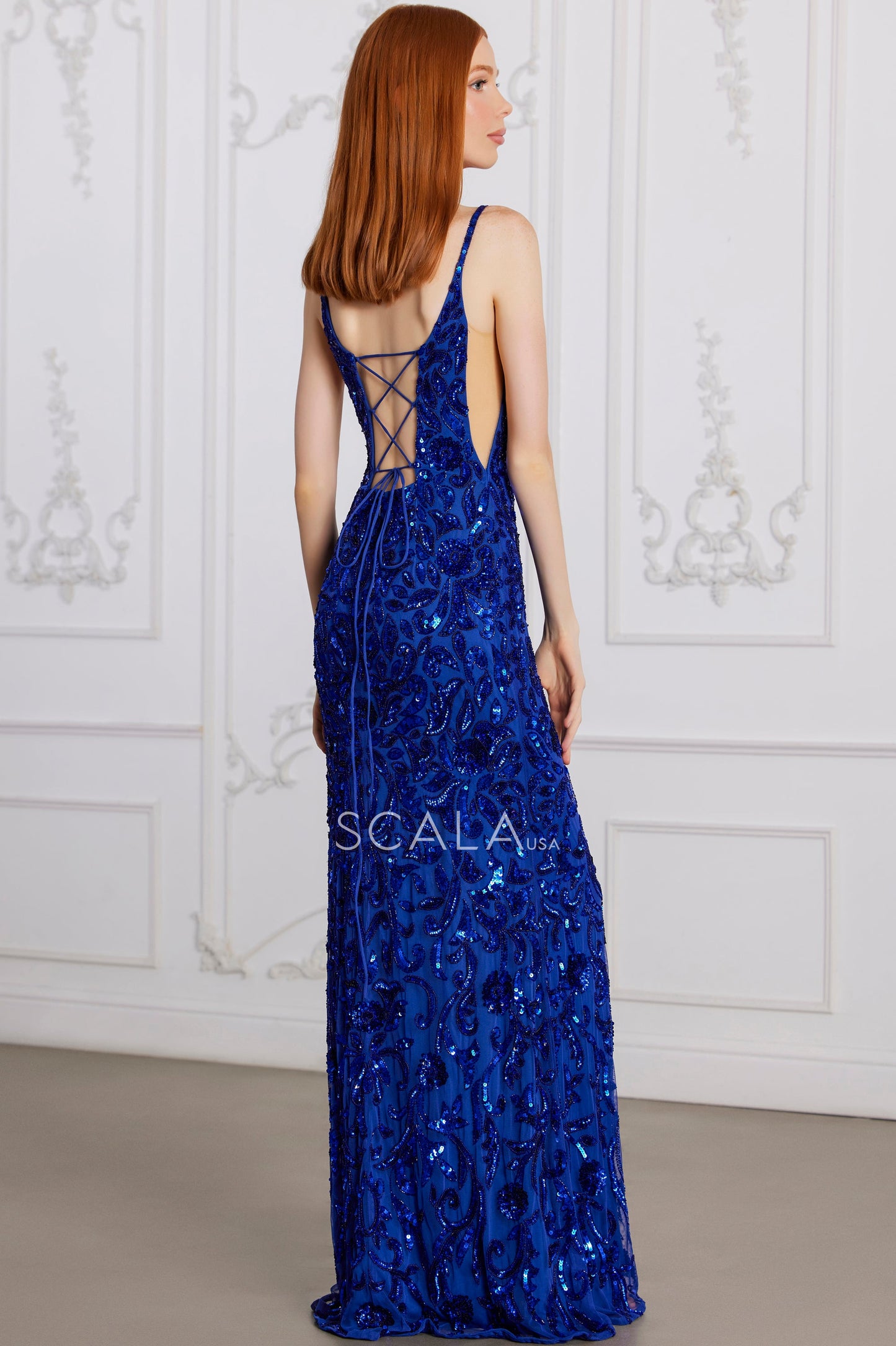 Prom Dresses Beaded Prom Long Formal Evening Dress Royal