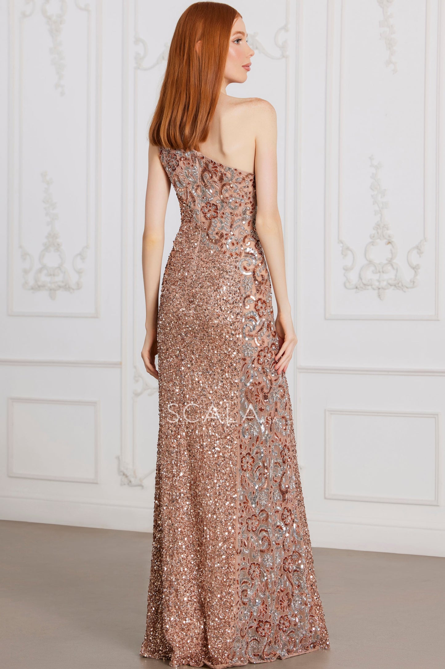 Prom Dresses Prom Sequin Long Beaded Applique Evening Formal Dress Rose Gold