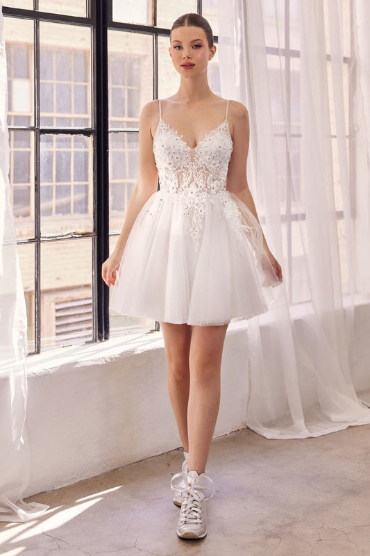 Cocktail Dresses Short Homecoming A Line Lace Cocktail Dress Off White