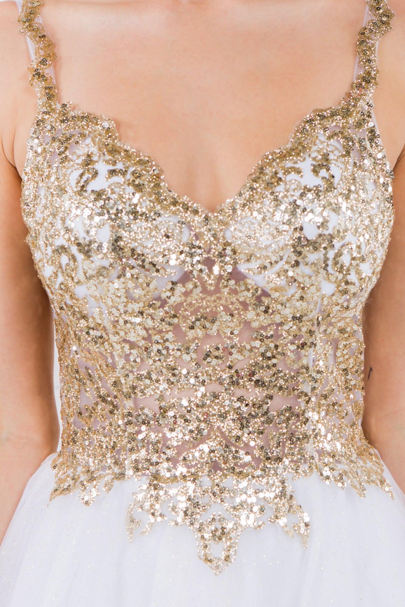 Sheer Bodice Short Homecoming Dress - The Dress Outlet