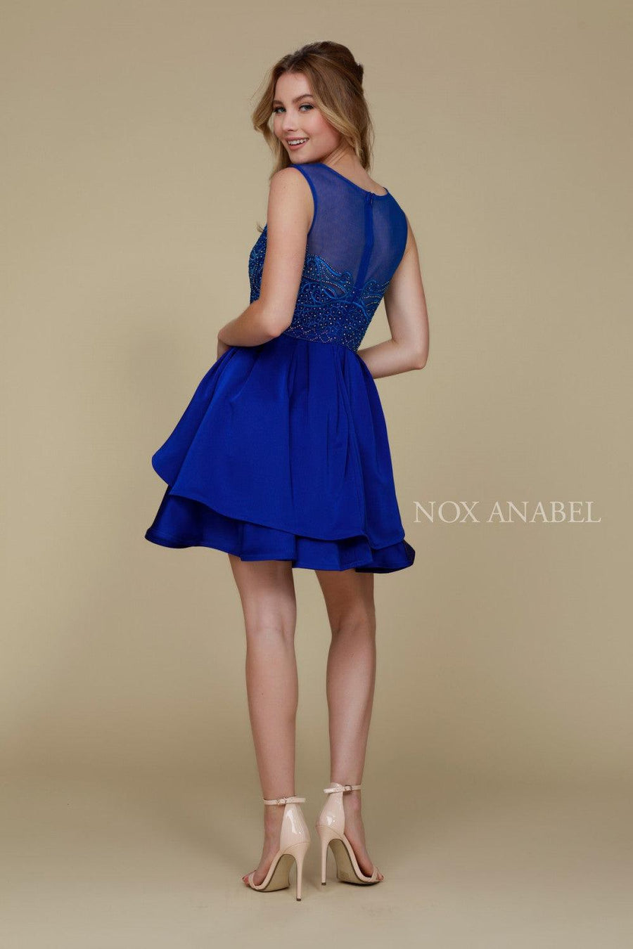 Short A Line Formal Homecoming Prom Dress - The Dress Outlet Nox Anabel