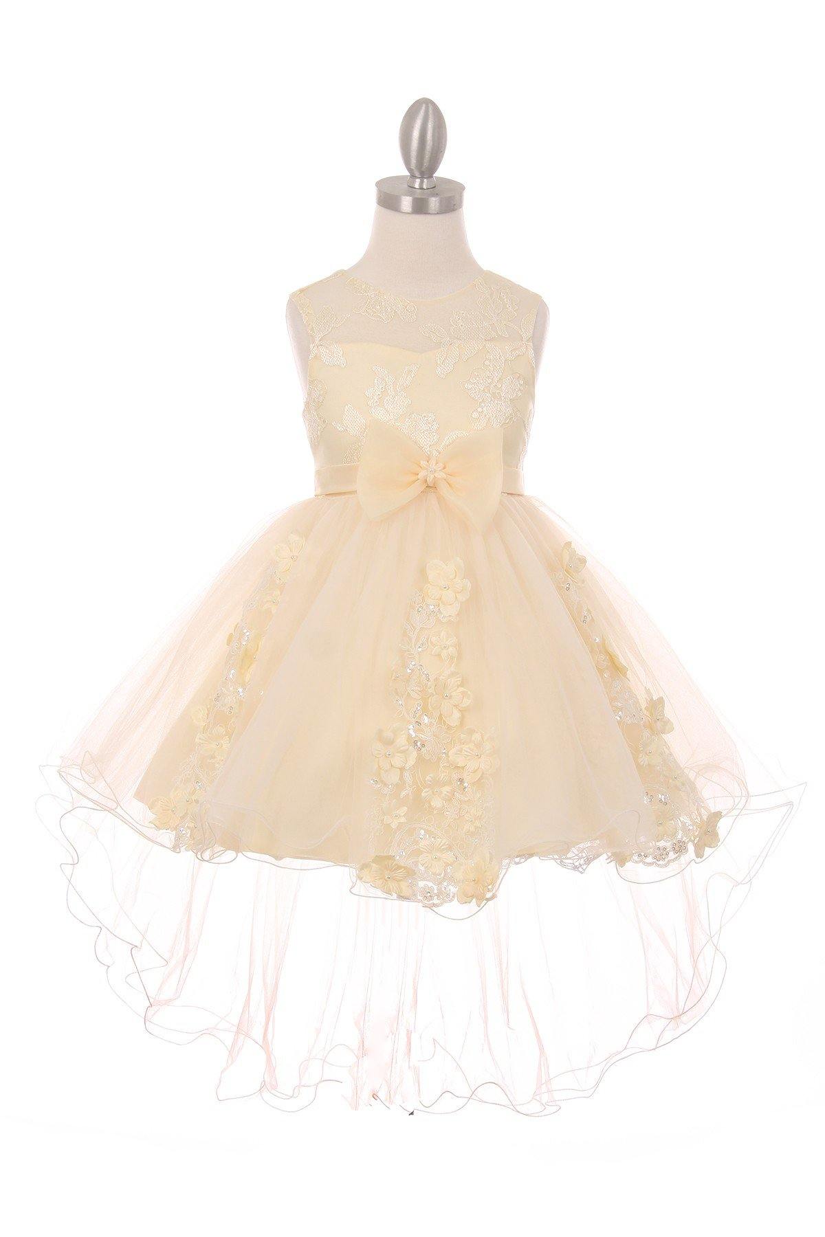 Short Beaded Party Dress Flower Girls Dress - The Dress Outlet Cinderella Couture