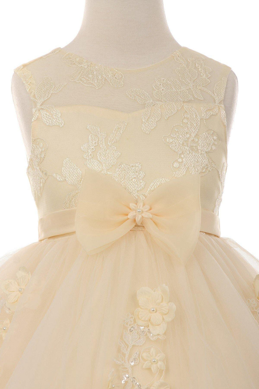 Short Beaded Party Dress Flower Girls Dress - The Dress Outlet Cinderella Couture
