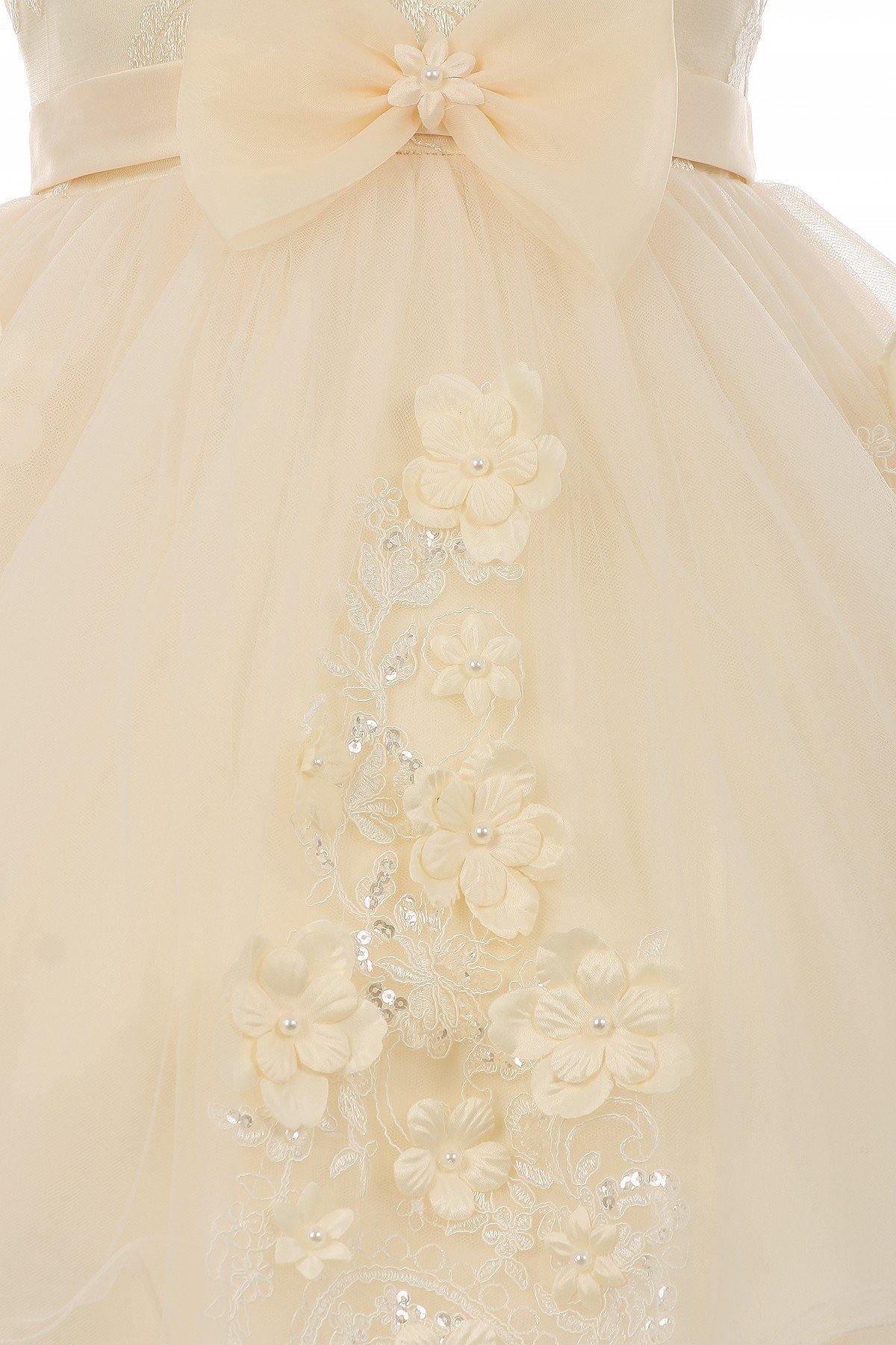 Short Beaded Party Dress Flower Girls Dress - The Dress Outlet Cinderella Couture