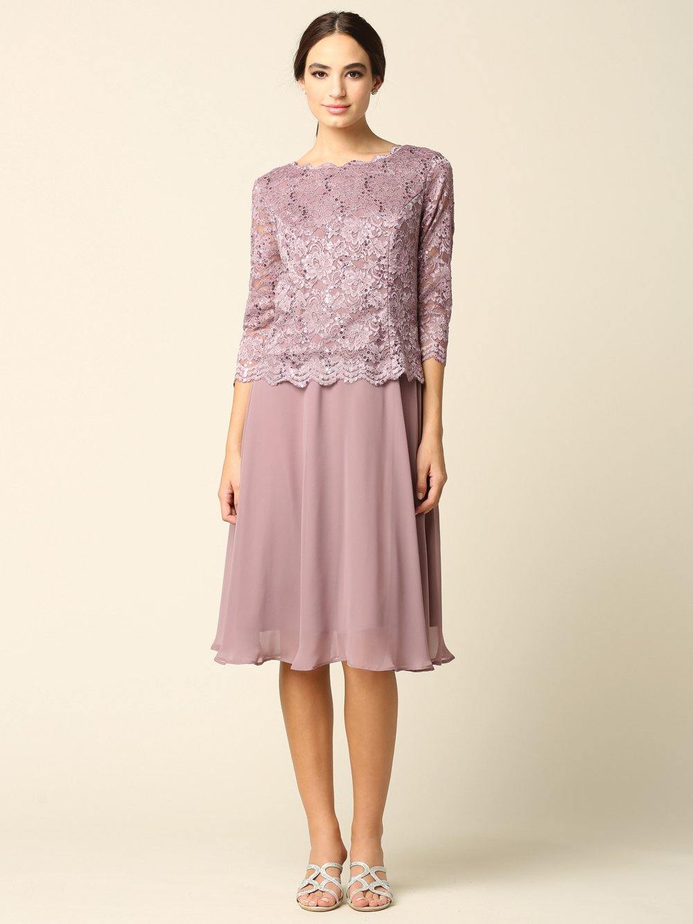 Short Bridesmaids Mother of the Bride Formal Dress - The Dress Outlet Eva Fashion