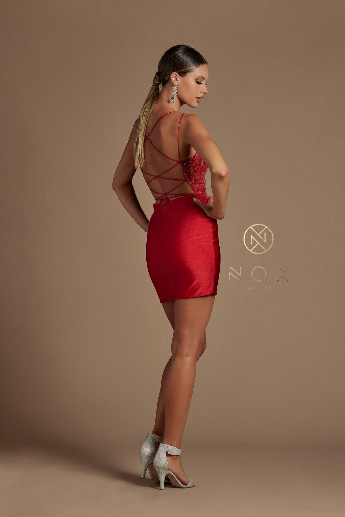 Short Cocktail Spaghetti Straps Formal Dress - The Dress Outlet