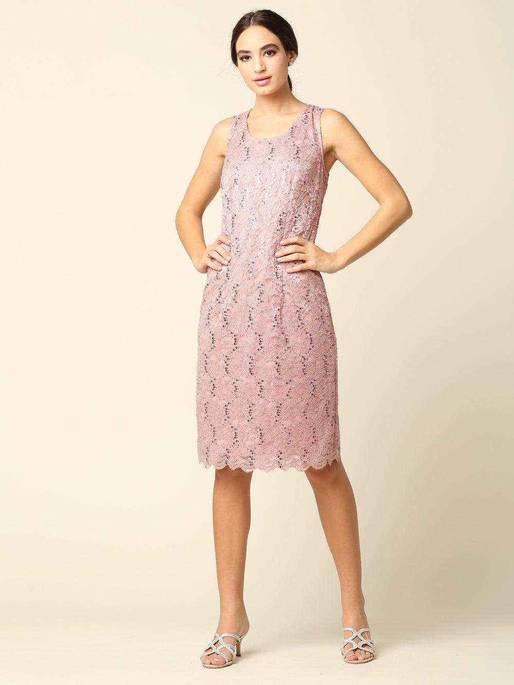 Short Mother of the Bride 2 Piece Lace Jacket Dress - The Dress Outlet