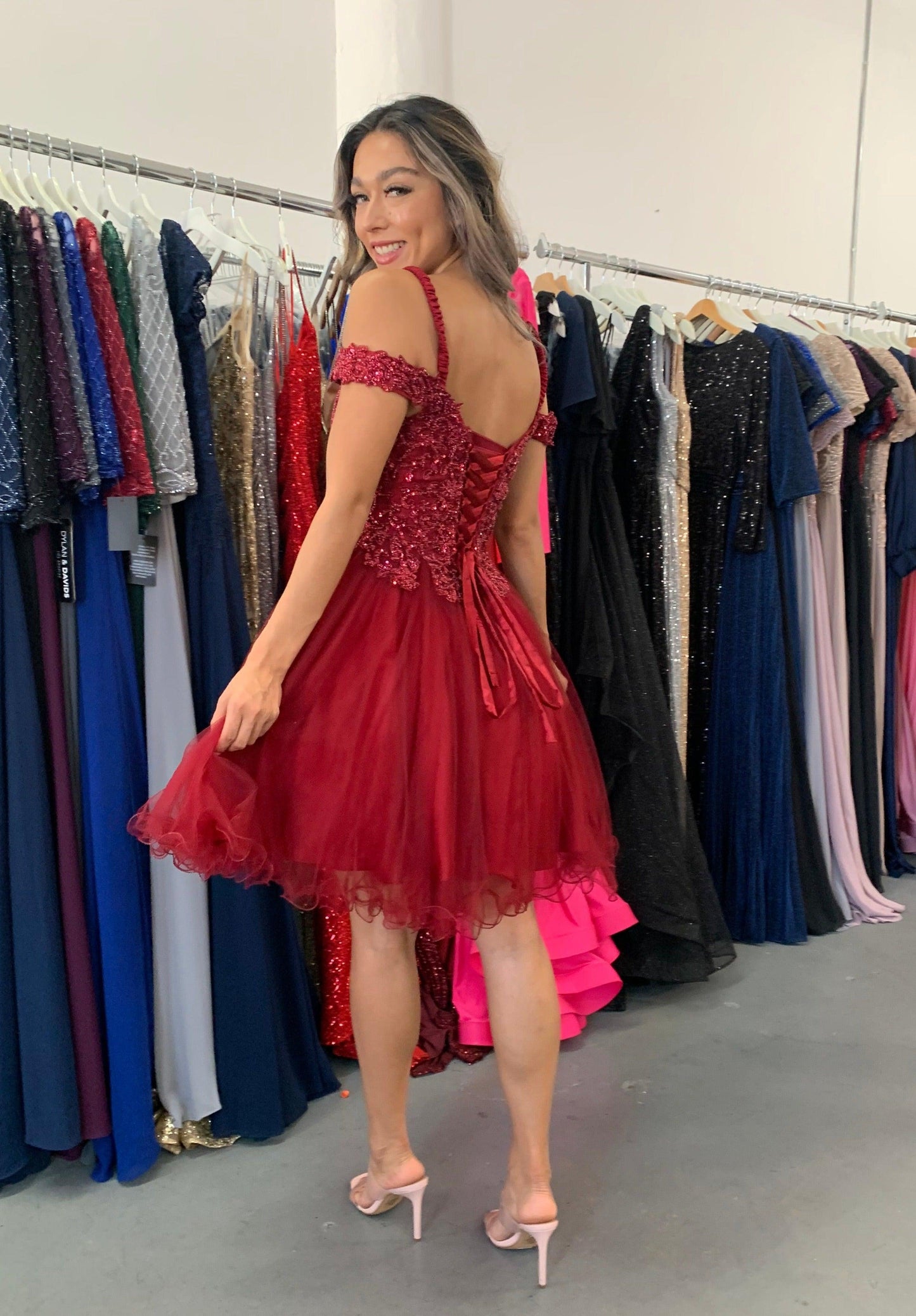 Short Off Shoulder Homecoming Dress Size 8 - The Dress Outlet