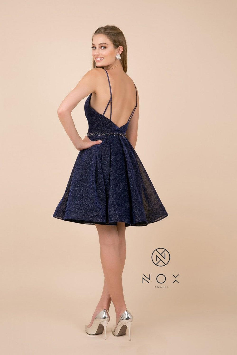 Short Prom Dress Spaghetti Straps Homecoming - The Dress Outlet Nox Anabel